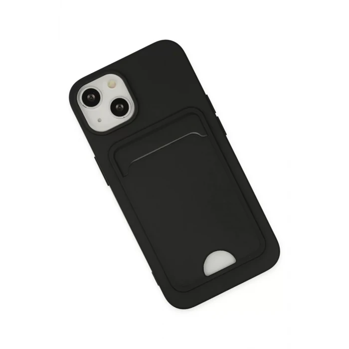 Newface Apple iPhone 14 Plus Kılıf Kelvin Kartvizitli Silikon - Siyah