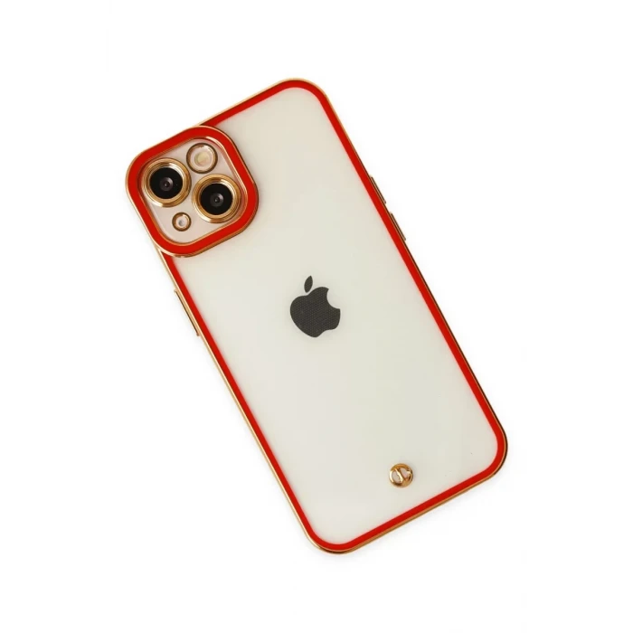 Newface Apple iPhone 14 Plus Kılıf Liva Lens Silikon - Kırmızı