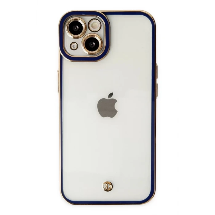 Newface Apple iPhone 14 Plus Kılıf Liva Lens Silikon - Mavi