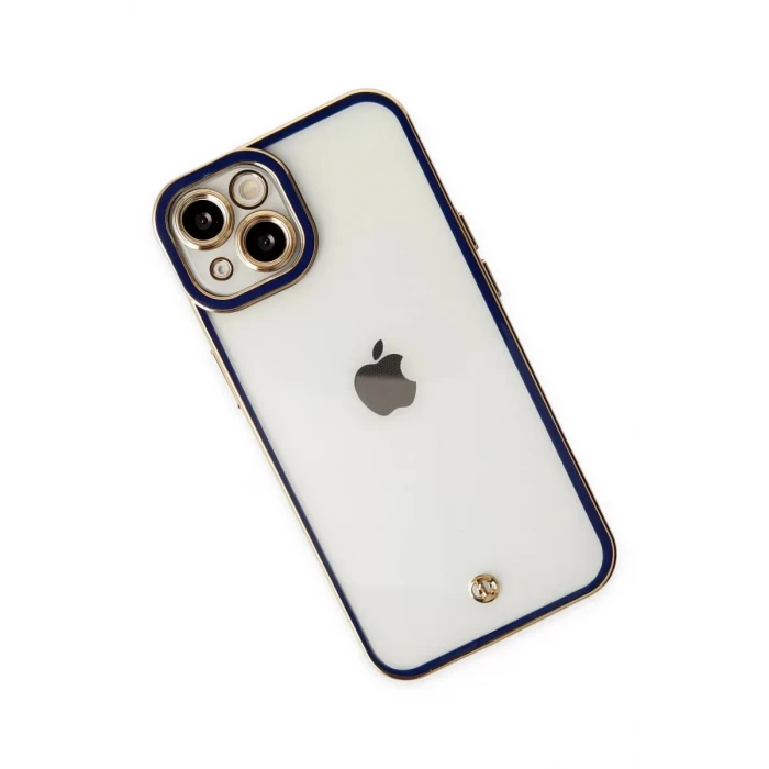 Newface Apple iPhone 14 Plus Kılıf Liva Lens Silikon - Mavi