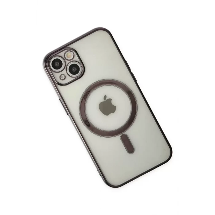 Newface Apple iPhone 14 Plus Kılıf Magneticsafe Lazer Silikon - Siyah
