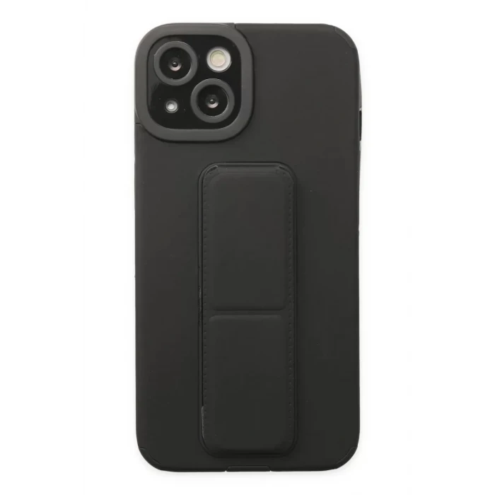 Newface Apple iPhone 14 Plus Kılıf Mega Standlı Silikon - Siyah