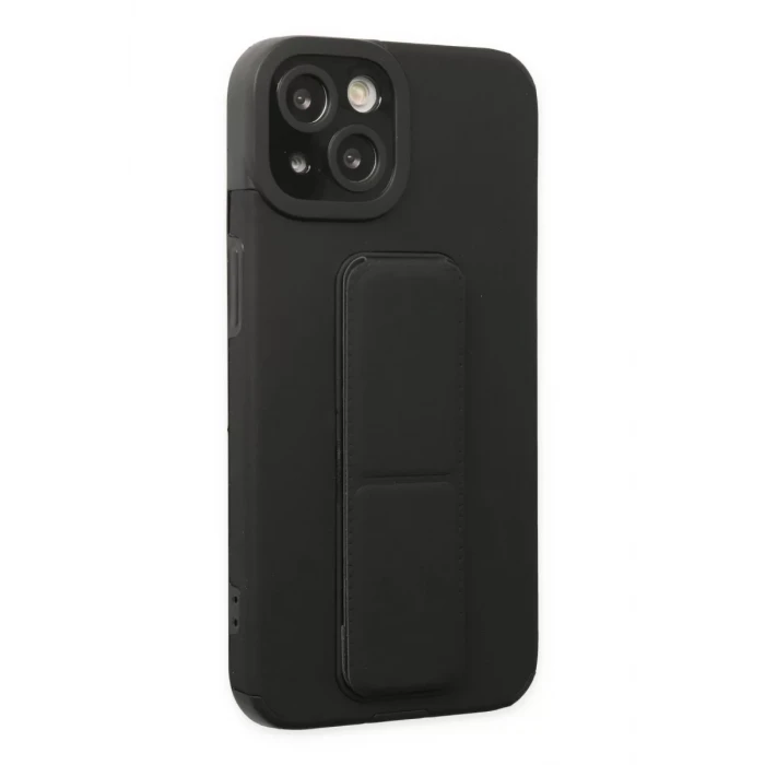 Newface Apple iPhone 14 Plus Kılıf Mega Standlı Silikon - Siyah
