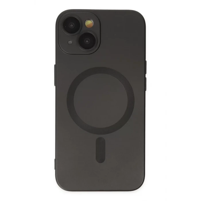 Newface Apple iPhone 14 Plus Kılıf Moshi Lens Magneticsafe Silikon - Siyah