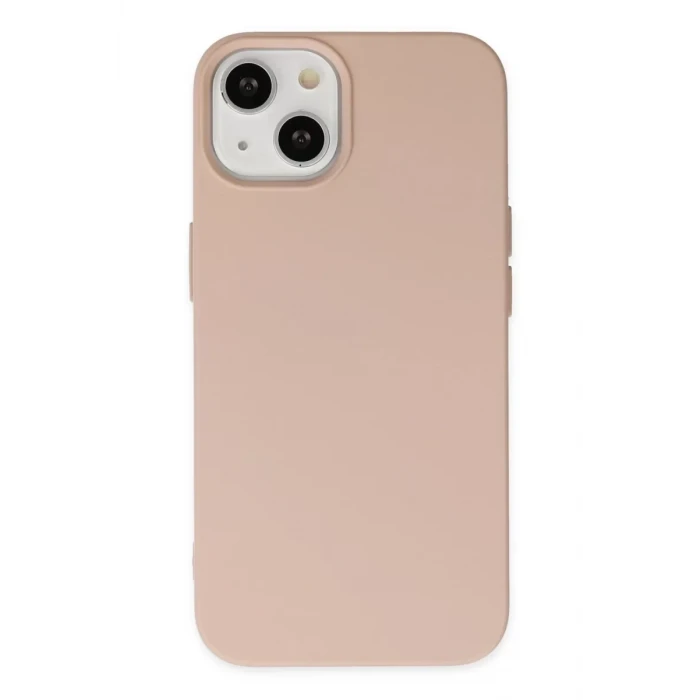 Newface Apple iPhone 14 Plus Kılıf Nano içi Kadife Silikon - Pudra