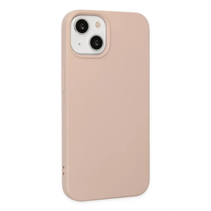 Newface Apple iPhone 14 Plus Kılıf Nano içi Kadife Silikon - Pudra