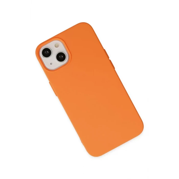 Newface Apple iPhone 14 Plus Kılıf Nano içi Kadife Silikon - Turuncu