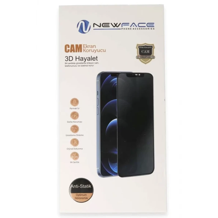 Newface Apple iPhone 14 Pro 3D Antistatik Hayalet Cam Ekran Koruyucu