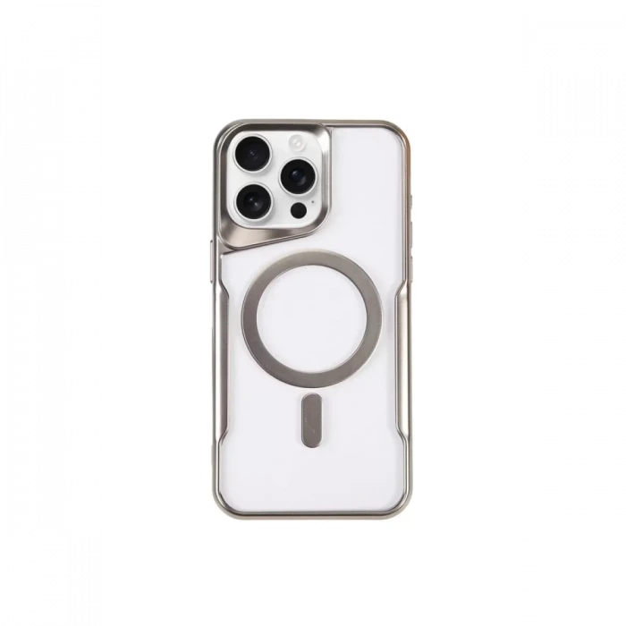Newface Apple iPhone 14 Pro Kılıf Boyi Magsafe Silikon Kapak - Gümüş
