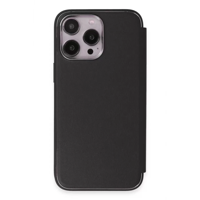 Newface Apple iPhone 14 Pro Kılıf Dolpin Kapaklı - Siyah