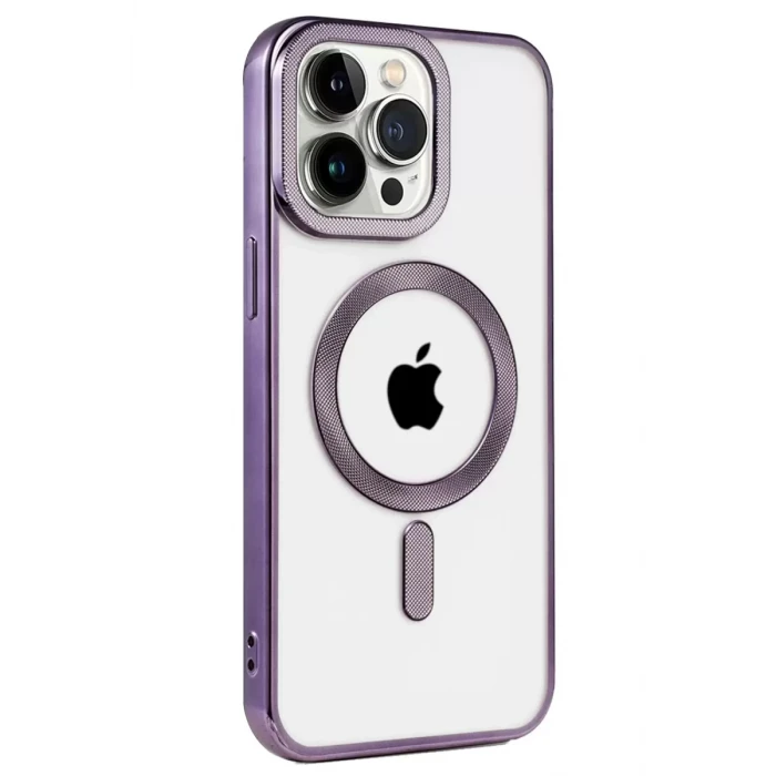 Newface Apple iPhone 14 Pro Kılıf Kronos Magsafe Kapak - Derin Mor