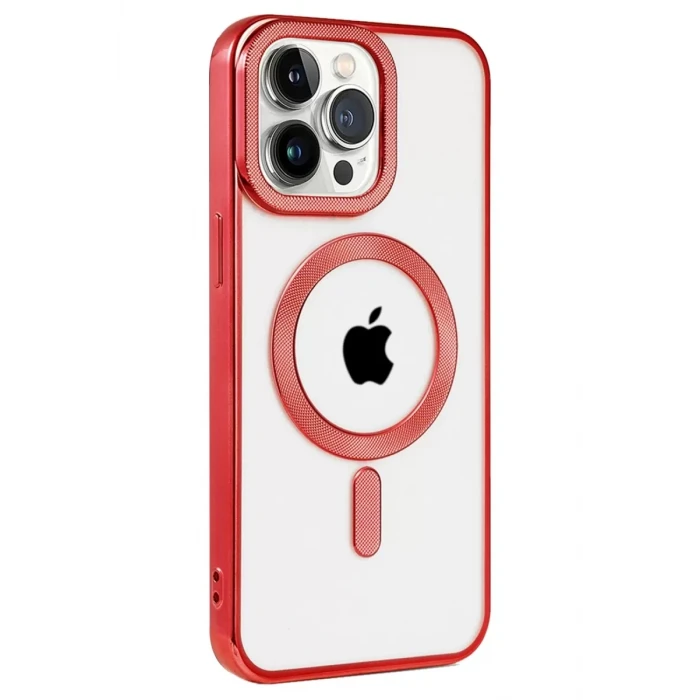 Newface Apple iPhone 14 Pro Kılıf Kronos Magsafe Kapak - Kırmızı
