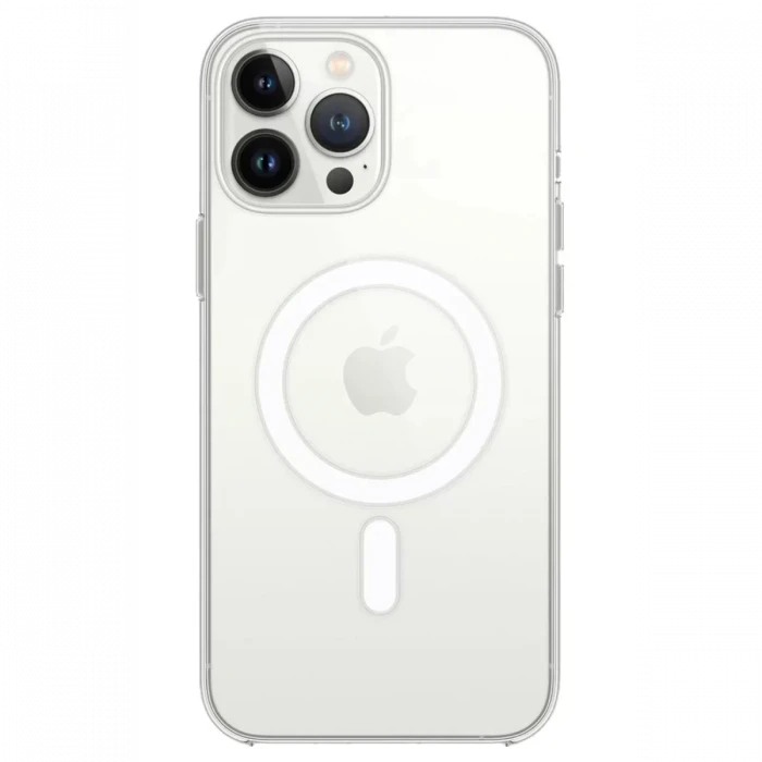 Newface Apple iPhone 14 Pro Kılıf Magneticsafe Şeffaf Silikon - Şeffaf
