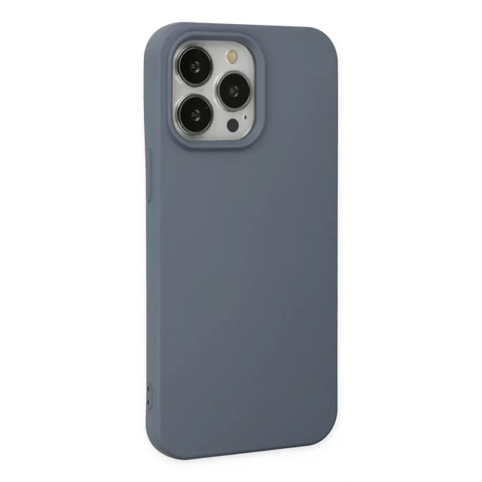Newface Apple iPhone 14 Pro Kılıf Nano içi Kadife Silikon - Gri
