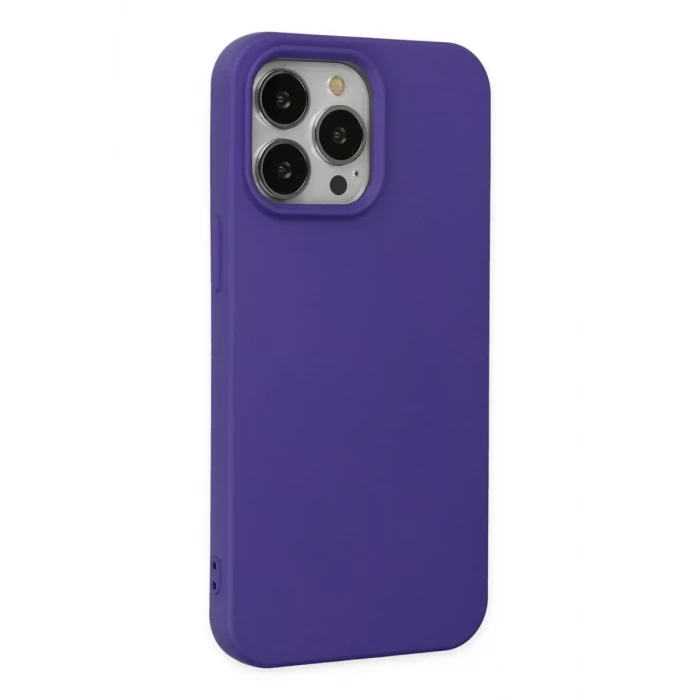 Newface Apple iPhone 14 Pro Kılıf Nano içi Kadife Silikon - Mor