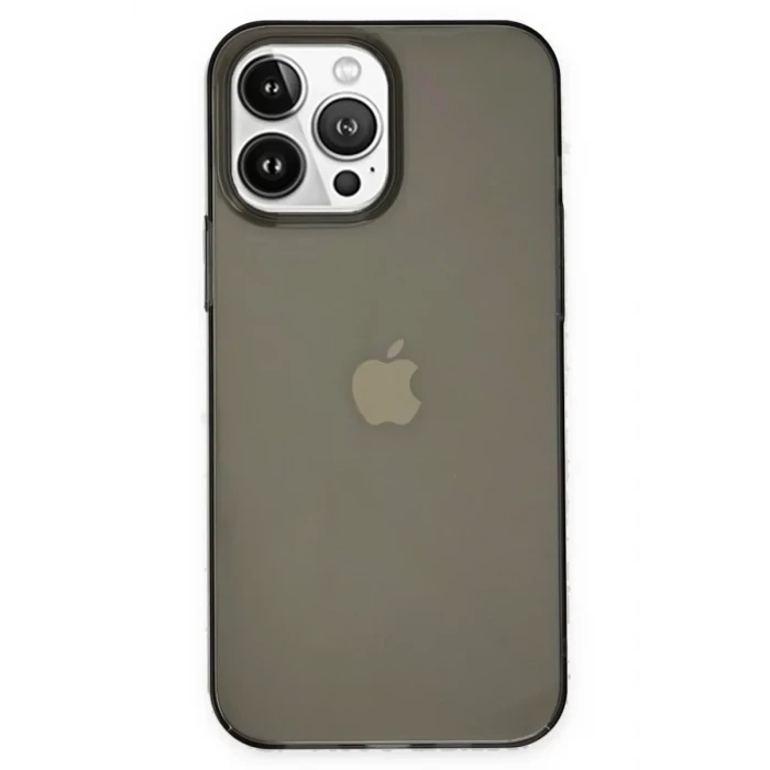 Newface Apple iPhone 14 Pro Kılıf Pc Sert Şeffaf Kapak - Siyah