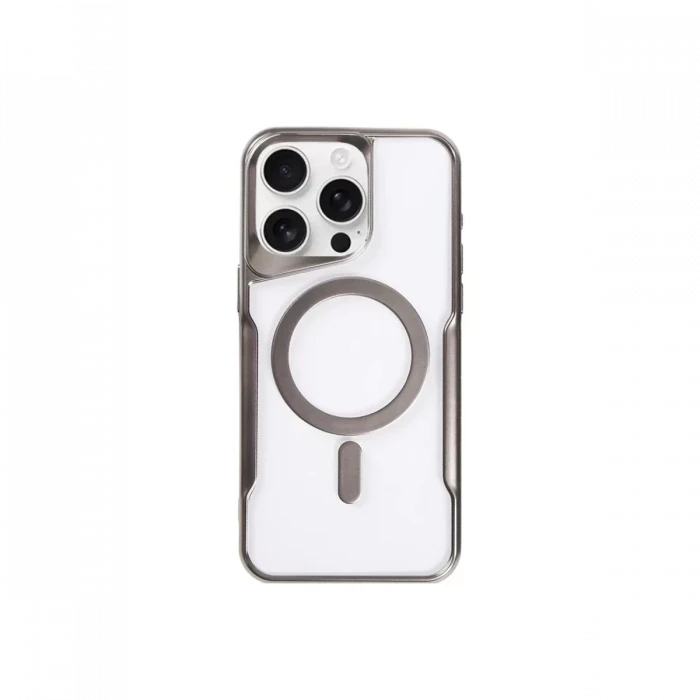 Newface Apple iPhone 14 Pro Max Kılıf Boyi Magsafe Silikon Kapak - Titan Gri