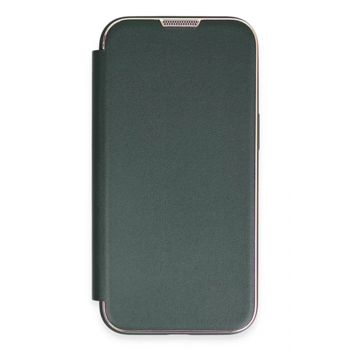 Newface Apple iPhone 14 Pro Max Kılıf Dolpin Kapaklı - Koyu Yeşil