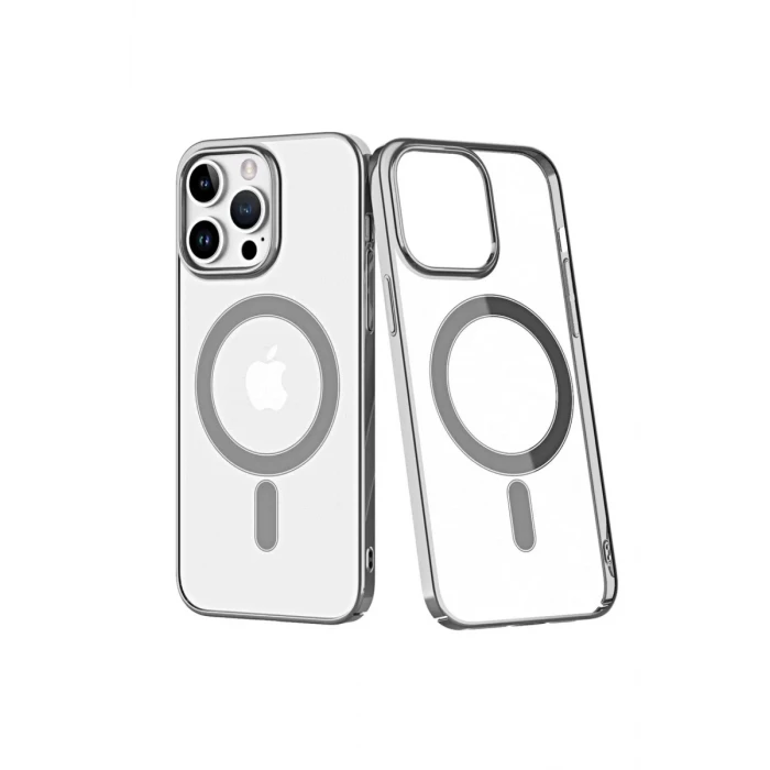 Newface Apple iPhone 14 Pro Max Kılıf Element Magneticsafe Sert Kapak - Gümüş
