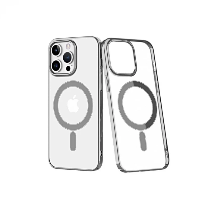 Newface Apple iPhone 14 Pro Max Kılıf Element Magneticsafe Sert Kapak - Gümüş