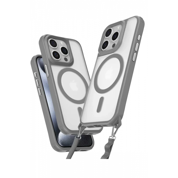 Newface Apple iPhone 14 Pro Max Kılıf Enka Magsafe Silikon Kılıf - Titan Gri
