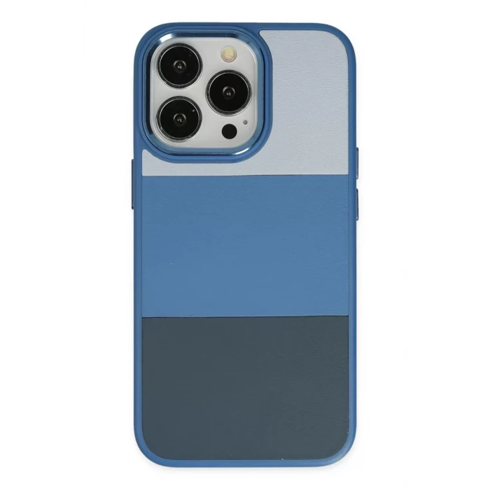 Newface Apple iPhone 14 Pro Max Kılıf King Kapak - Açık Mavi-Lacivert