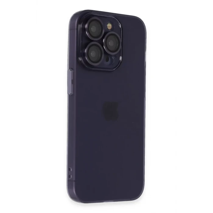 Newface Apple iPhone 14 Pro Max Kılıf Luko Lens Silikon - Derin Mor