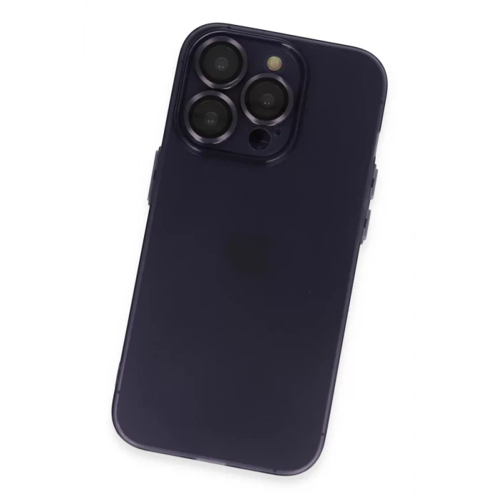 Newface Apple iPhone 14 Pro Max Kılıf Luko Lens Silikon - Derin Mor