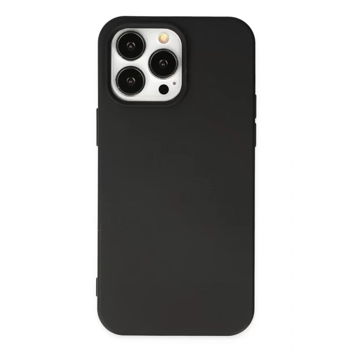 Newface Apple iPhone 14 Pro Max Kılıf Nano içi Kadife Silikon - Siyah