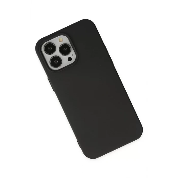 Newface Apple iPhone 14 Pro Max Kılıf Nano içi Kadife Silikon - Siyah
