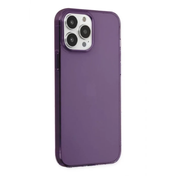 Newface Apple iPhone 14 Pro Max Kılıf Pc Sert Şeffaf Kapak - Mor