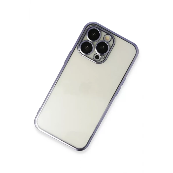 Newface Apple iPhone 14 Pro Max Kılıf Razer Lensli Silikon - Mor
