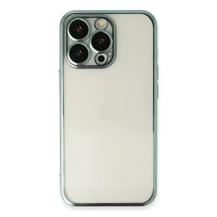 Newface Apple iPhone 14 Pro Max Kılıf Razer Lensli Silikon - Yeşil