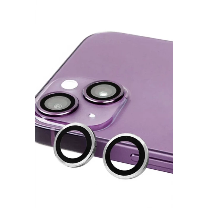 Newface Apple iPhone 14 Raze Metal Kamera Lens - Gümüş