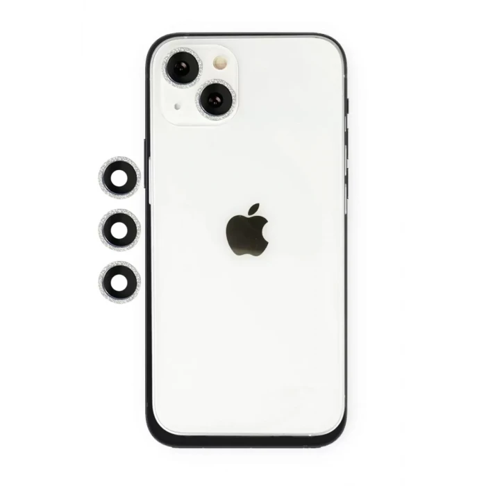 Newface Apple iPhone 14 Shine Kamera Lens - Gümüş