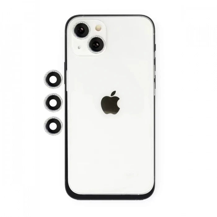 Newface Apple iPhone 14 Shine Kamera Lens - Gümüş