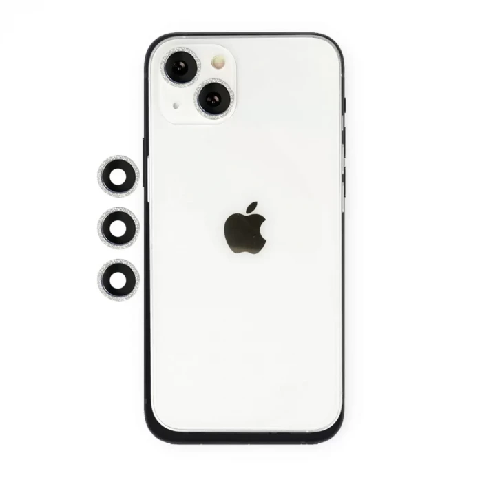 Newface Apple iPhone 14 Shine Kamera Lens - Gümüş