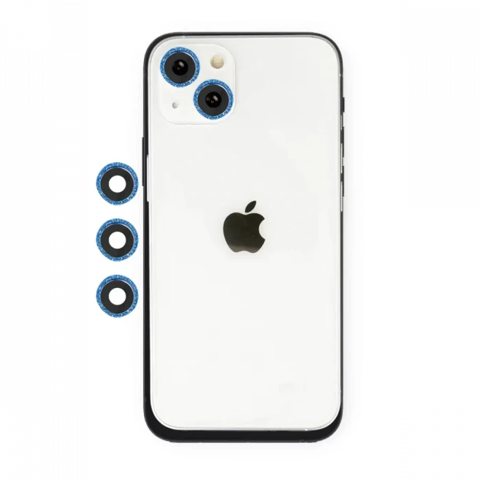 Newface Apple iPhone 14 Shine Kamera Lens - Mavi