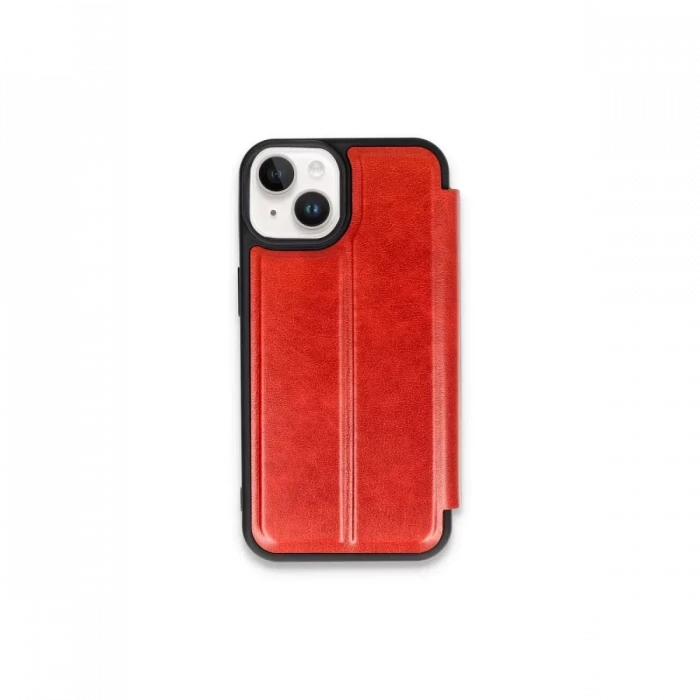 Newface Apple iPhone 15 Kılıf Flip Cover - Kırmızı
