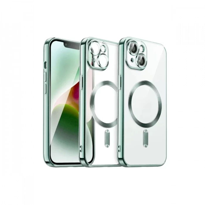 Newface Apple iPhone 15 Kılıf Kross Magneticsafe Kapak - Açık Yeşil