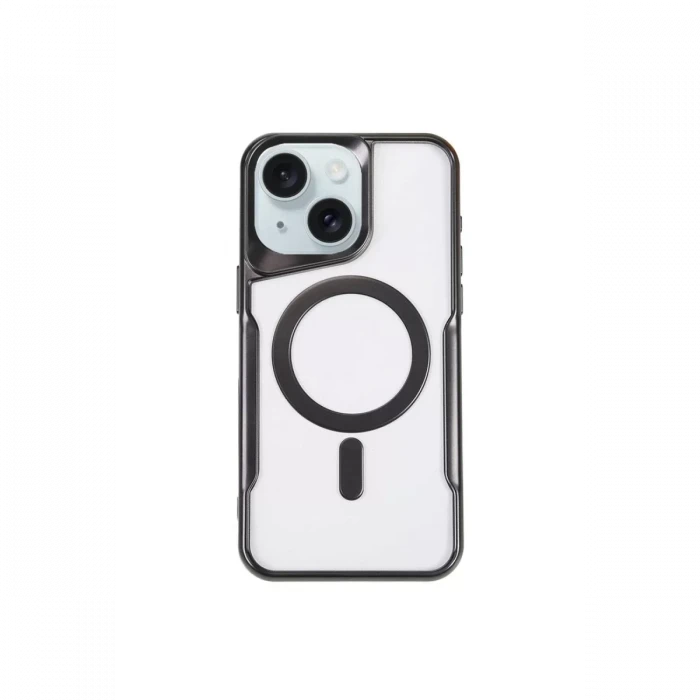 Newface Apple iPhone 15 Plus Kılıf Boyi Magsafe Silikon Kapak - Siyah
