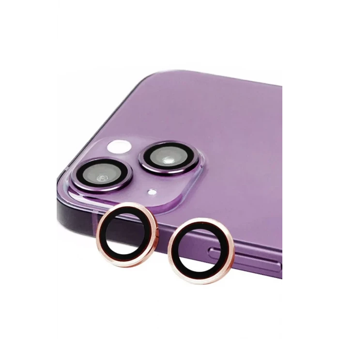 Newface Apple iPhone 15 Plus Raze Metal Kamera Lens - Pembe