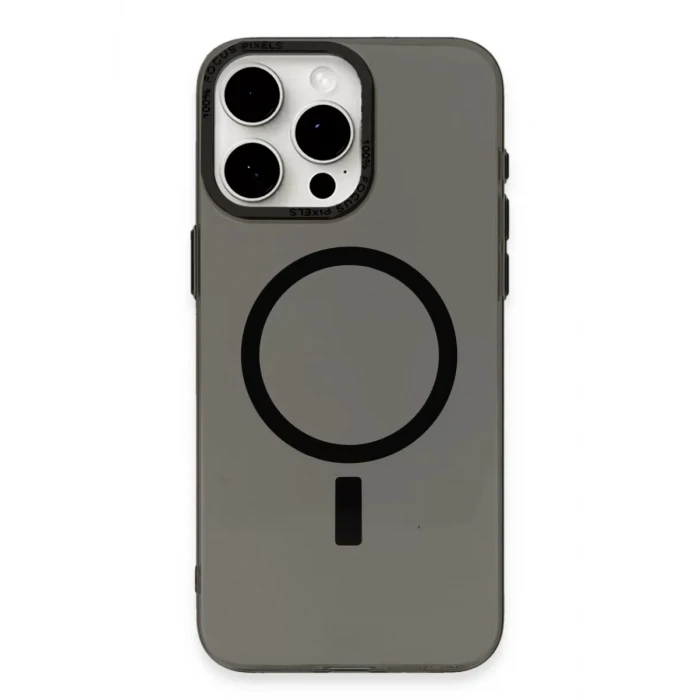 Newface Apple iPhone 15 Pro Kılıf Anka PC Magneticsafe Sert Metal Kapak - Siyah