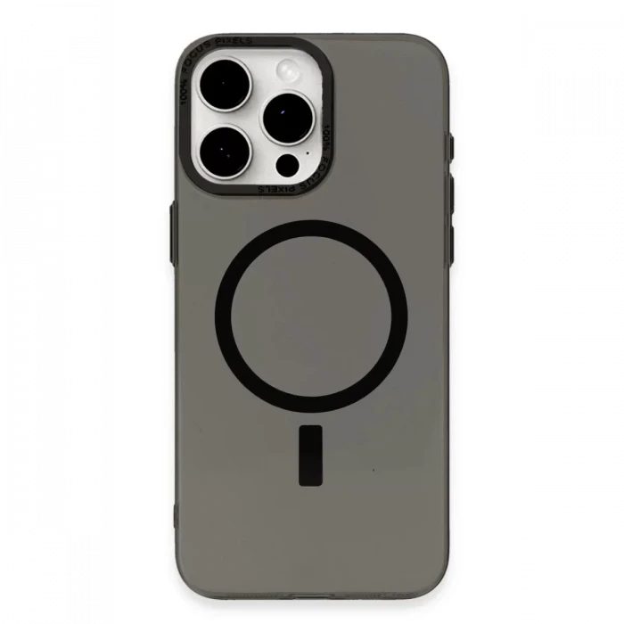 Newface Apple iPhone 15 Pro Kılıf Anka PC Magneticsafe Sert Metal Kapak - Siyah