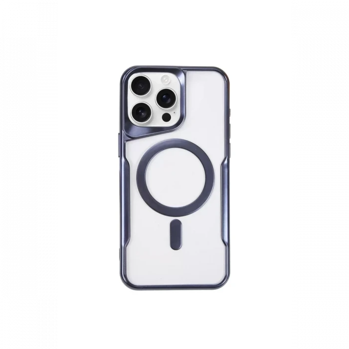 Newface Apple iPhone 15 Pro Kılıf Boyi Magsafe Silikon Kapak - Lacivert