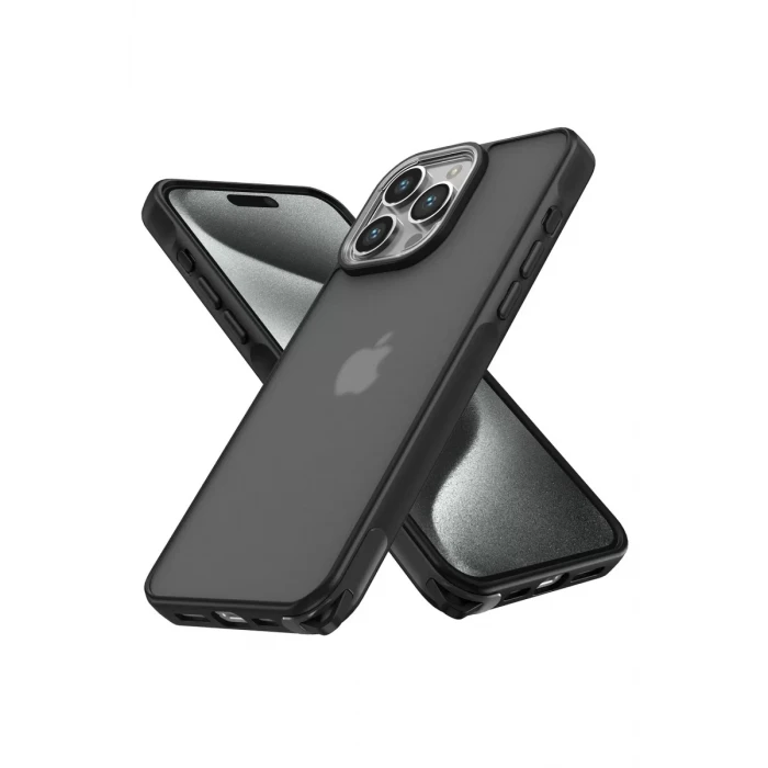 Newface Apple iPhone 15 Pro Kılıf Elegant Kapak - Siyah