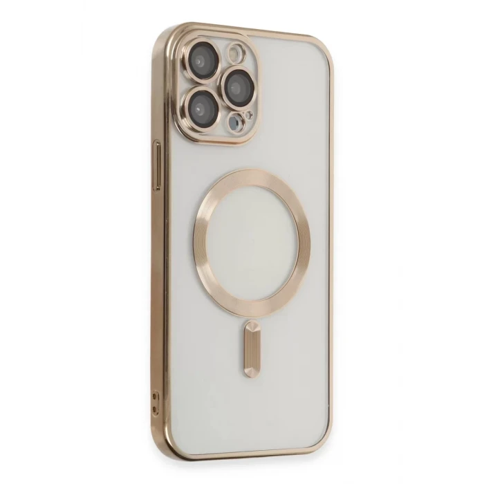 Newface Apple iPhone 15 Pro Kılıf Kross Magneticsafe Kapak - Gold