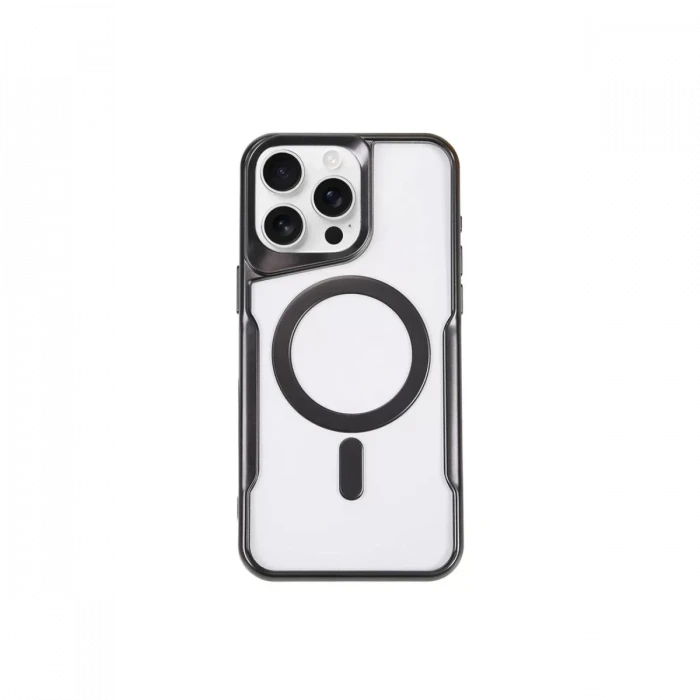 Newface Apple iPhone 15 Pro Max Kılıf Boyi Magsafe Silikon Kapak - Siyah