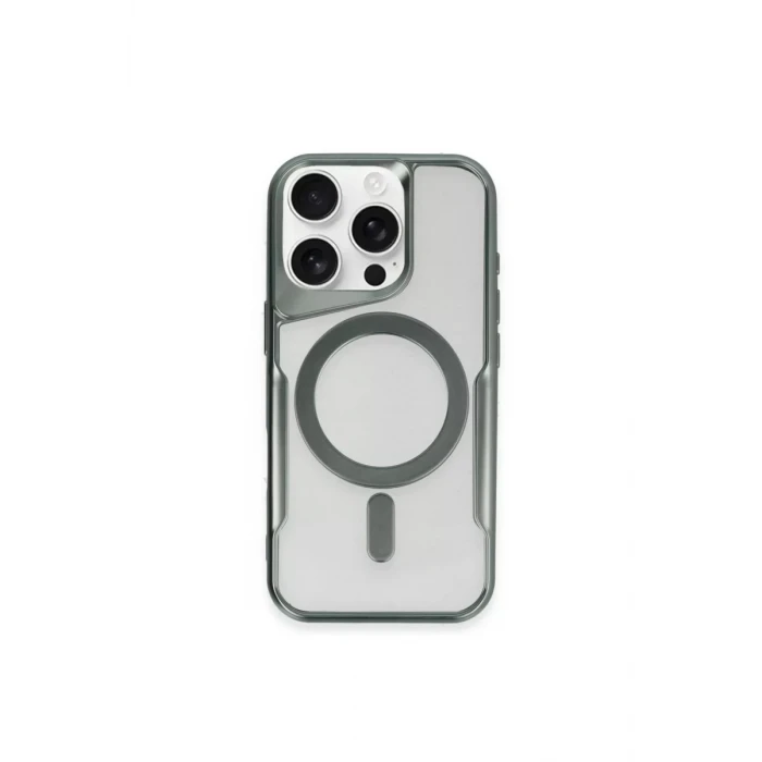 Newface Apple iPhone 15 Pro Max Kılıf Boyi Magsafe Silikon Kapak - Yeşil