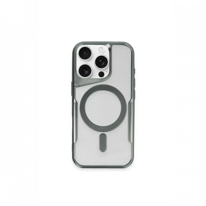 Newface Apple iPhone 15 Pro Max Kılıf Boyi Magsafe Silikon Kapak - Yeşil